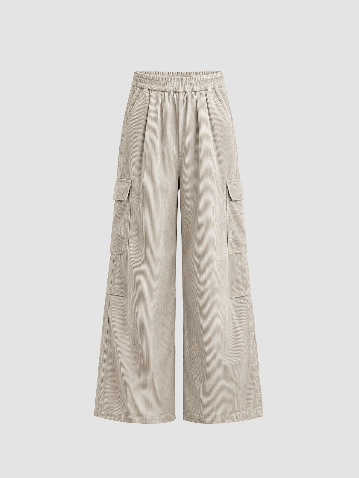 Brick Lane Distressed Wash Wide-Leg Maxi Pants - Light Grey
