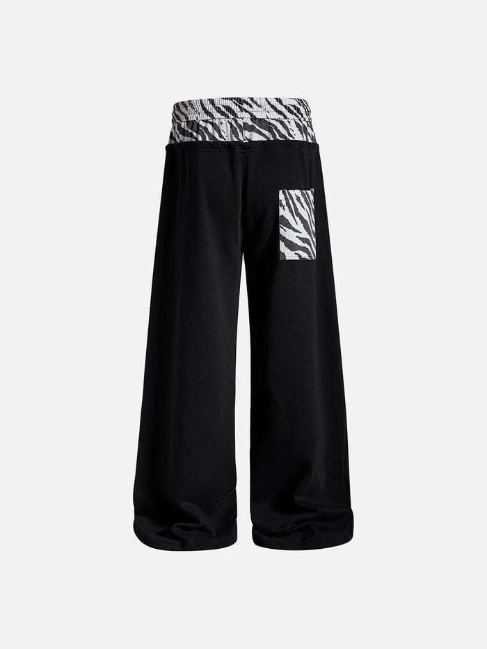 Co-ed Dorm Wide-leg Butterfly Print Maxi Pants - Black