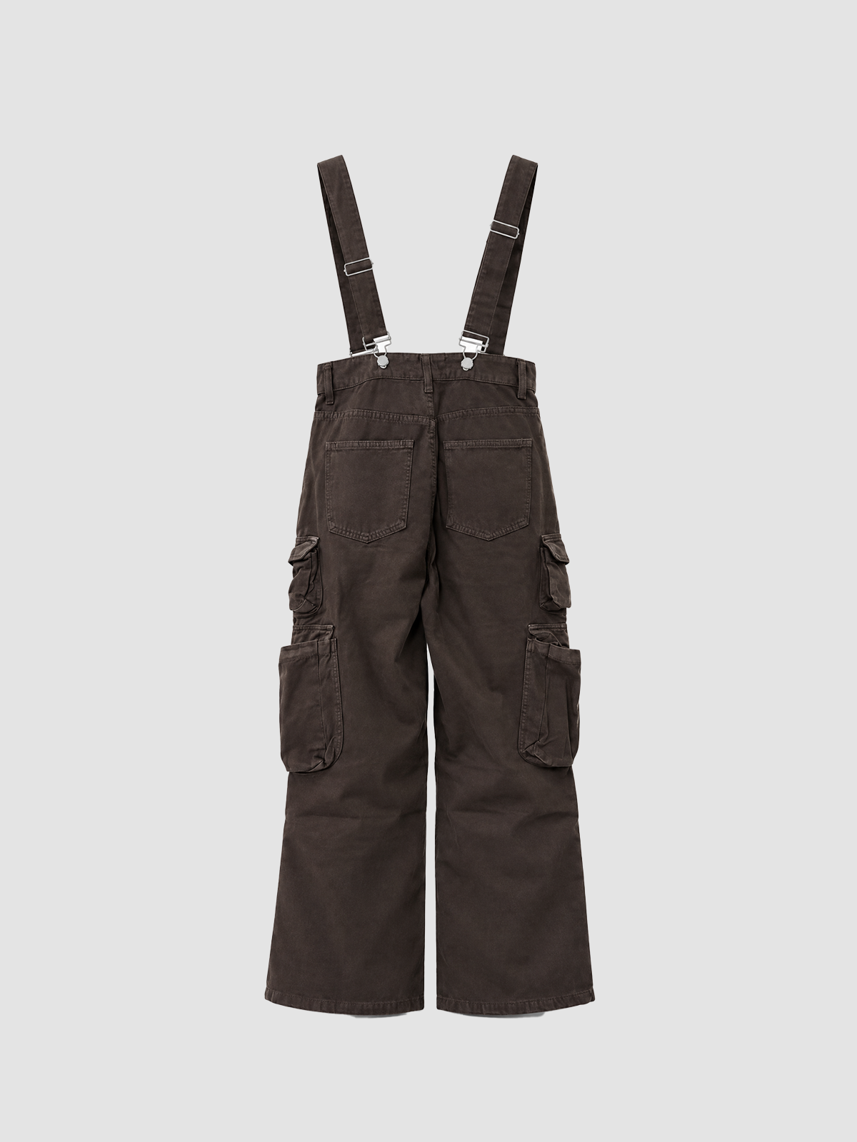 Weekday Outdoor Corduroy Utility Cargo Overalls Maxi Pants - Brown