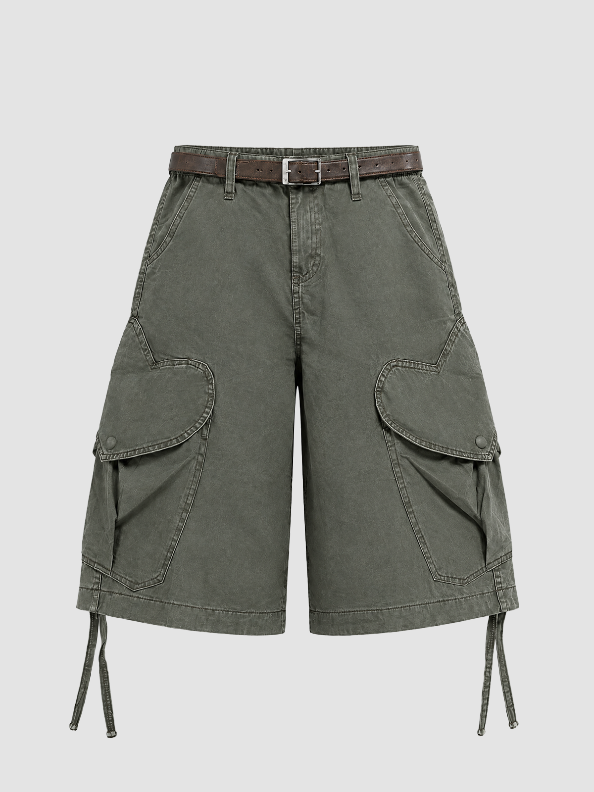 Weekday Outdoor Relaxed Multi-Pocket Utility Cargo Shorts - Olive