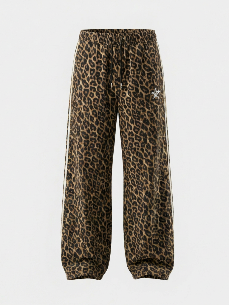 Brick Lane Wide-leg Leopard Print Festival Pants - Brown