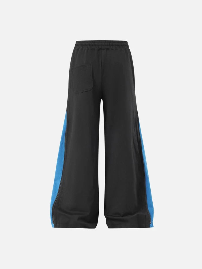 Weekday Outdoor Baggy Colorblock Contrast Maxi Pants - Blue