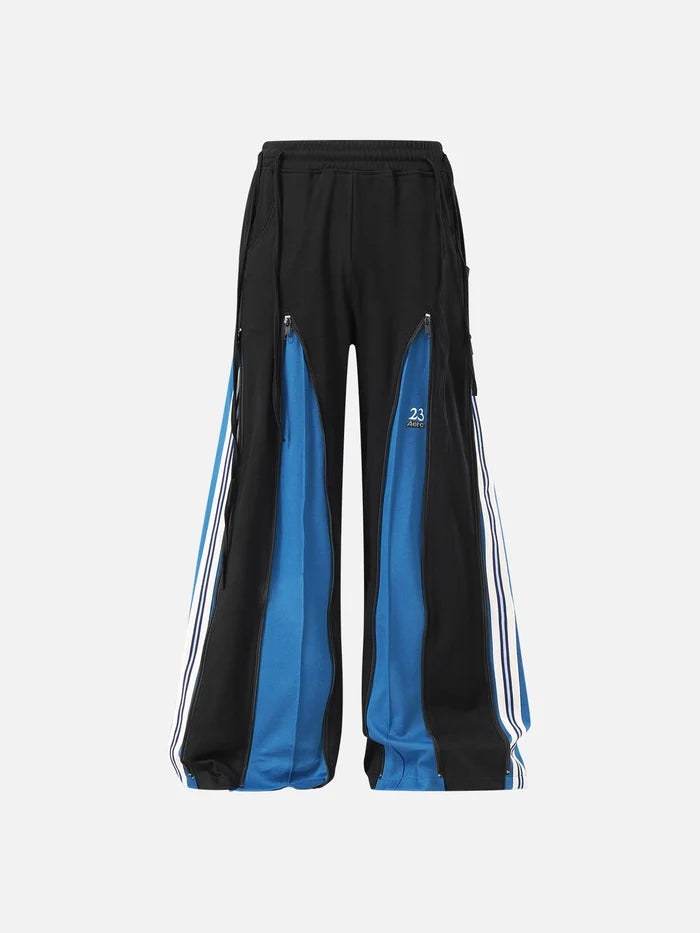 Weekday Outdoor Baggy Colorblock Contrast Maxi Pants - Blue