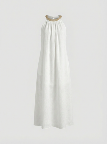 Air Swing A-Line Dress - Ivory White