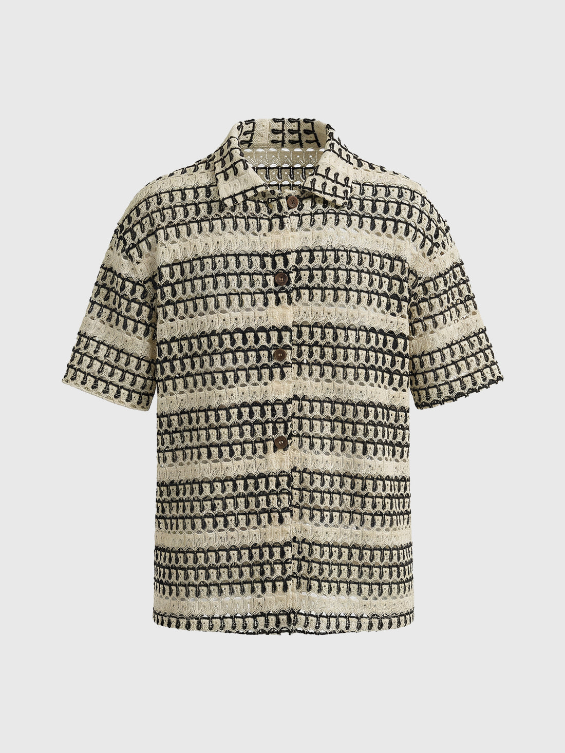 Co-ed Dorm Cutout Baggy Shirt - Mono Stripe