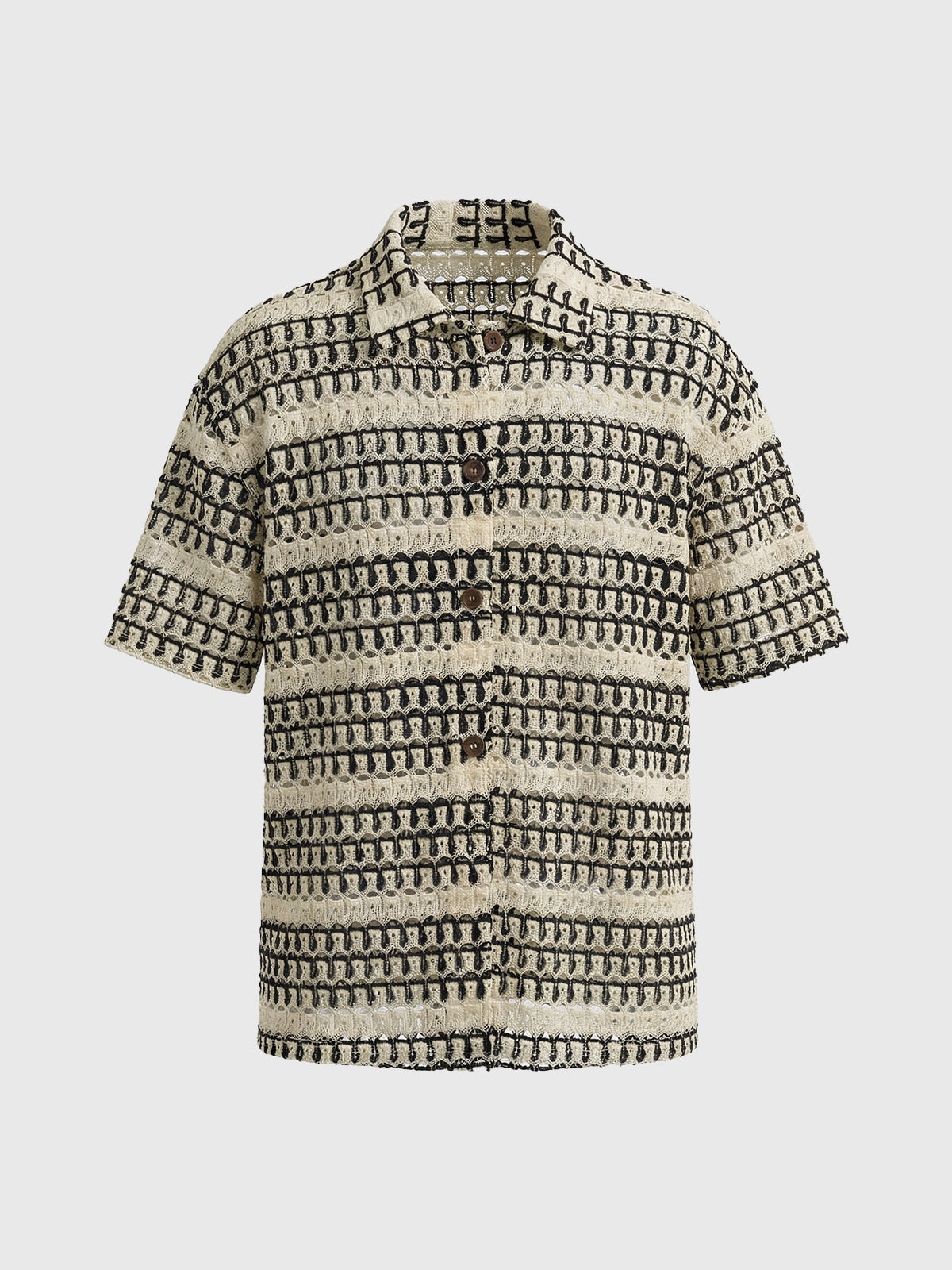 Co-ed Dorm Cutout Baggy Shirt - Mono Stripe