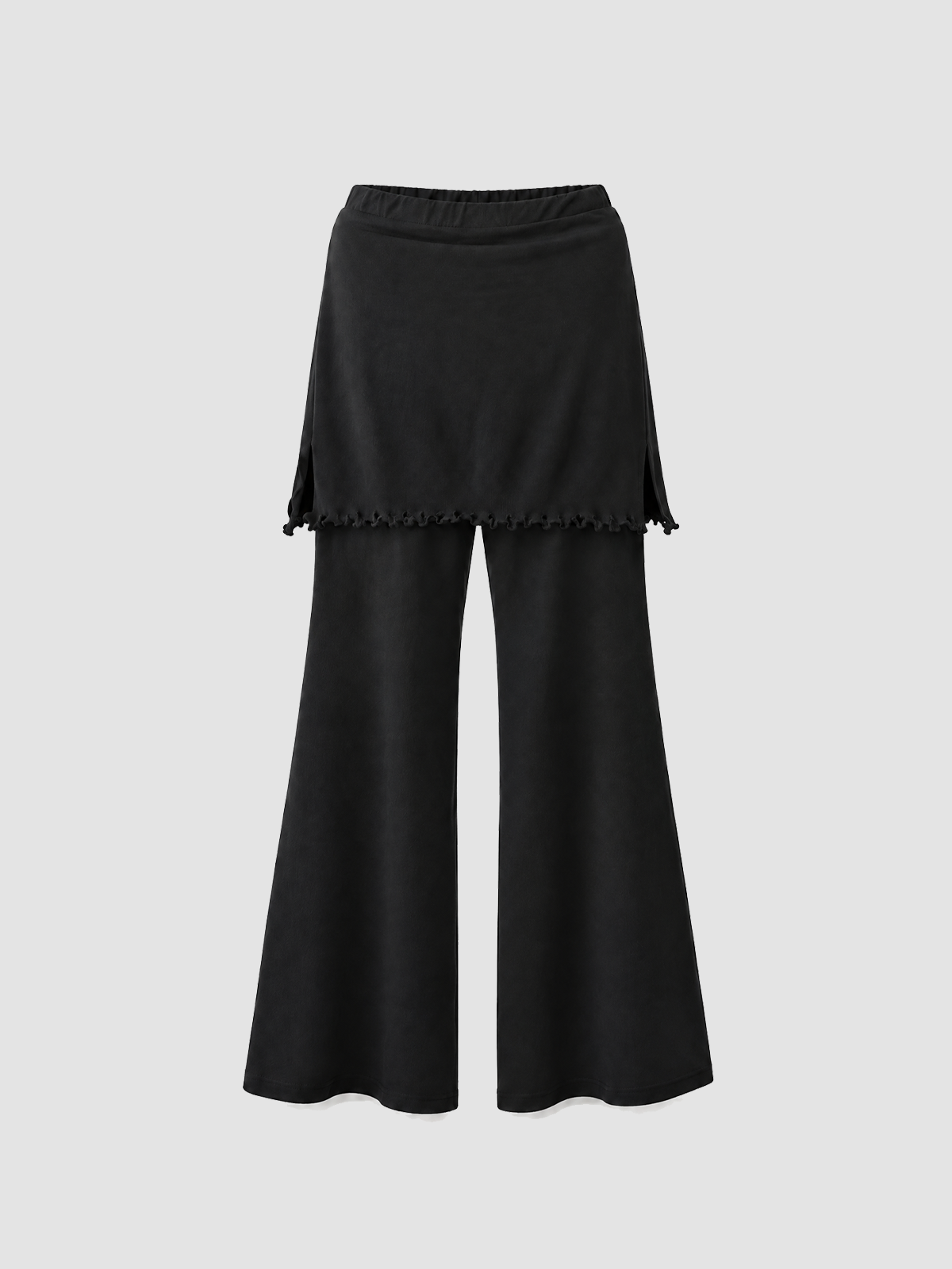 Brick Lane Foldover Waist Straight-Leg Maxi Pants - Black