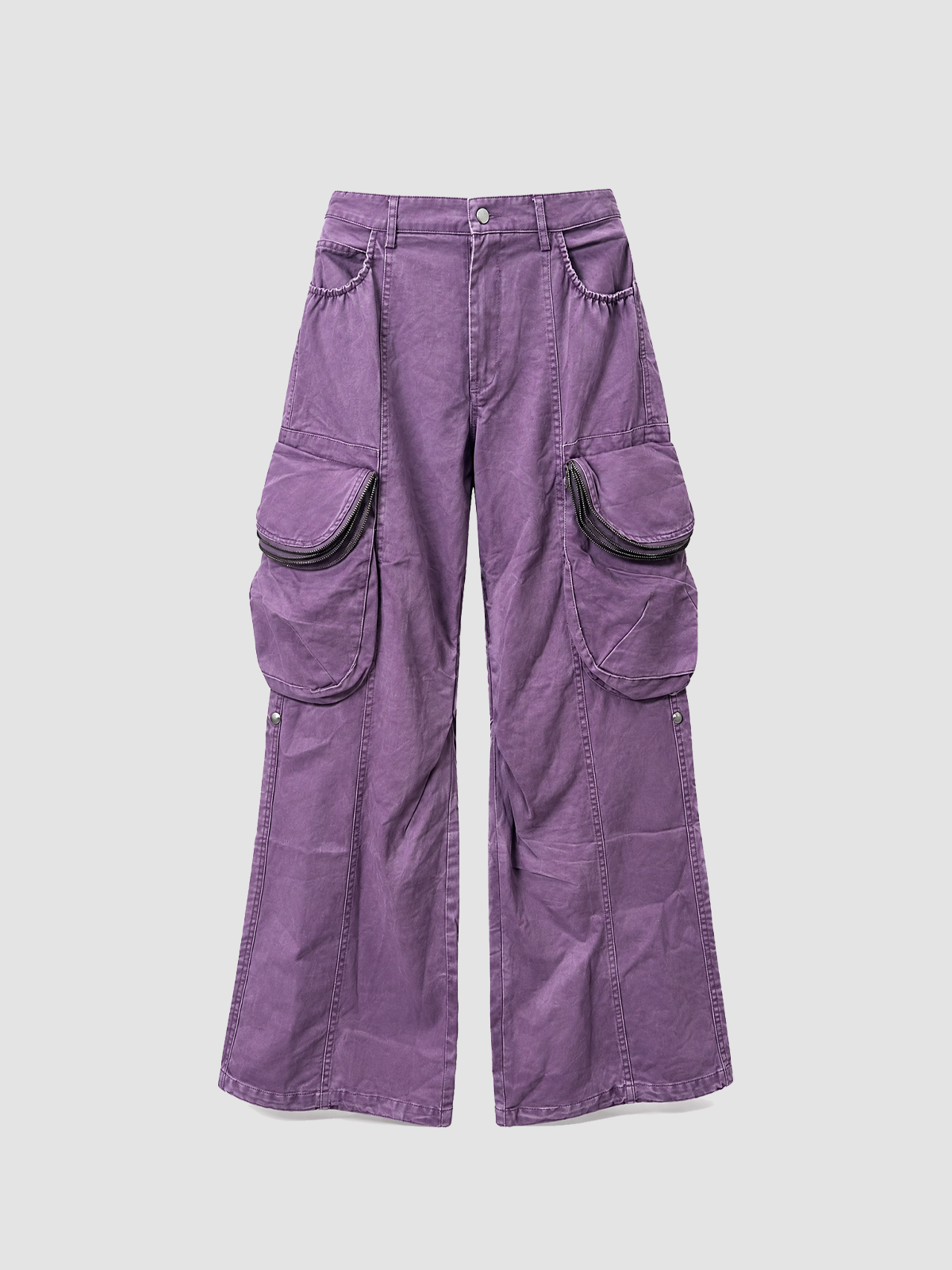 Weekday Outdoor Multi-Pocket Parachute Cargo Maxi Pants - Purple