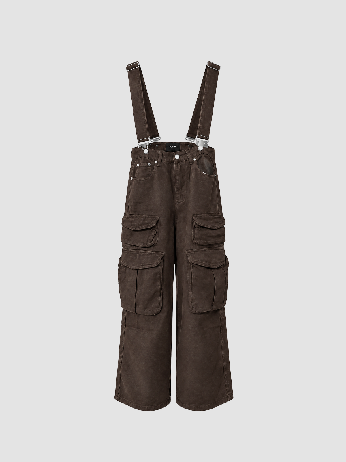 Weekday Outdoor Corduroy Utility Cargo Overalls Maxi Pants - Brown