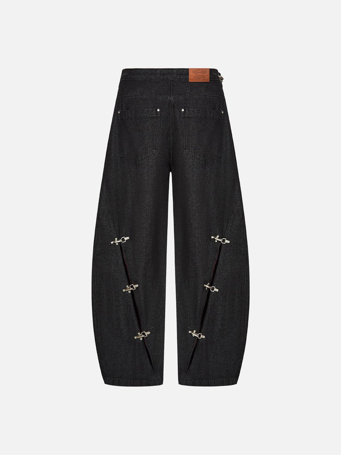 Co-ed Dorm Baggy Knee-Panel Casual Maxi Pants - Black