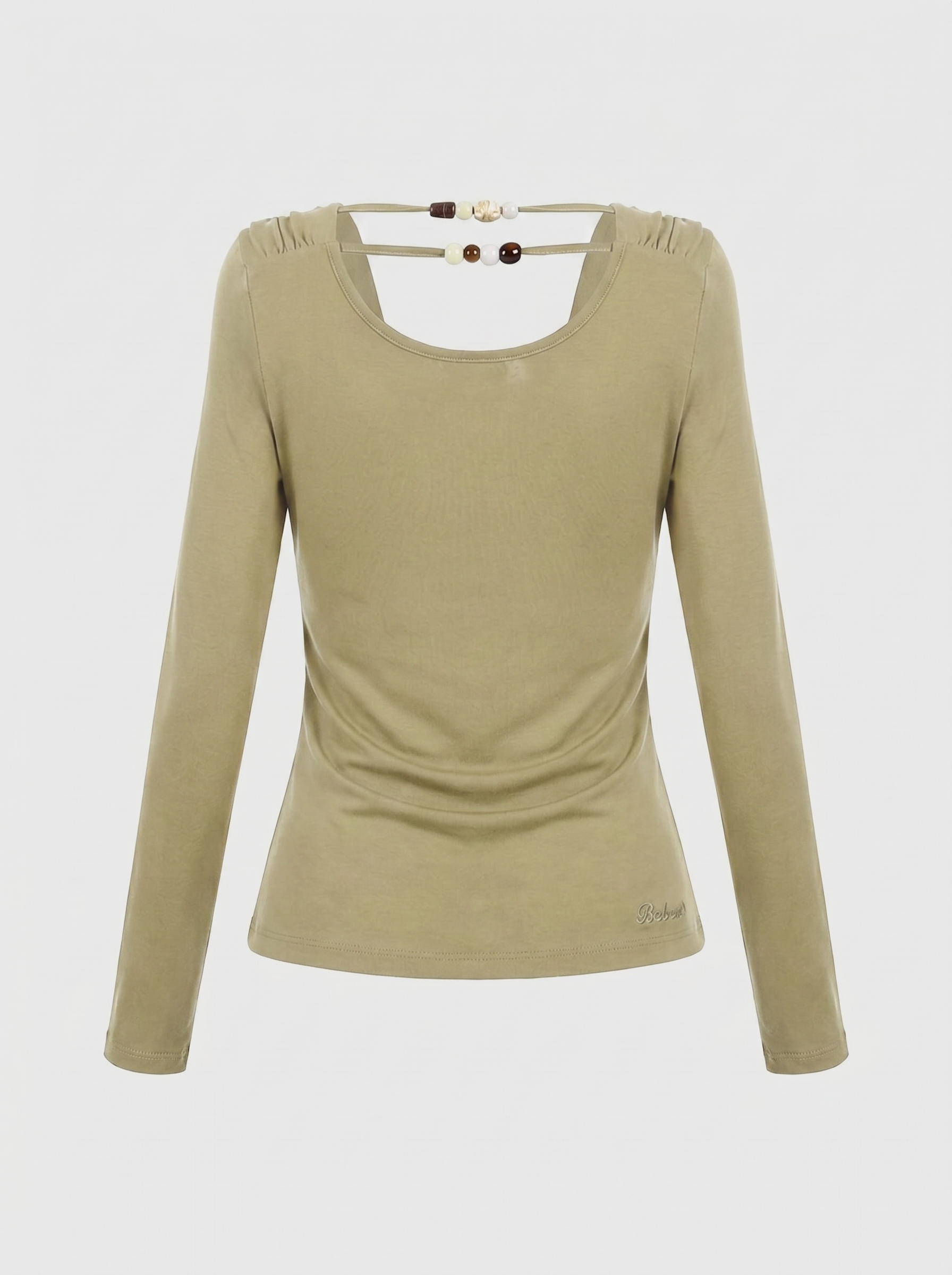 Dolled Office Layered-look Cut Out Long Sleeve - Olive