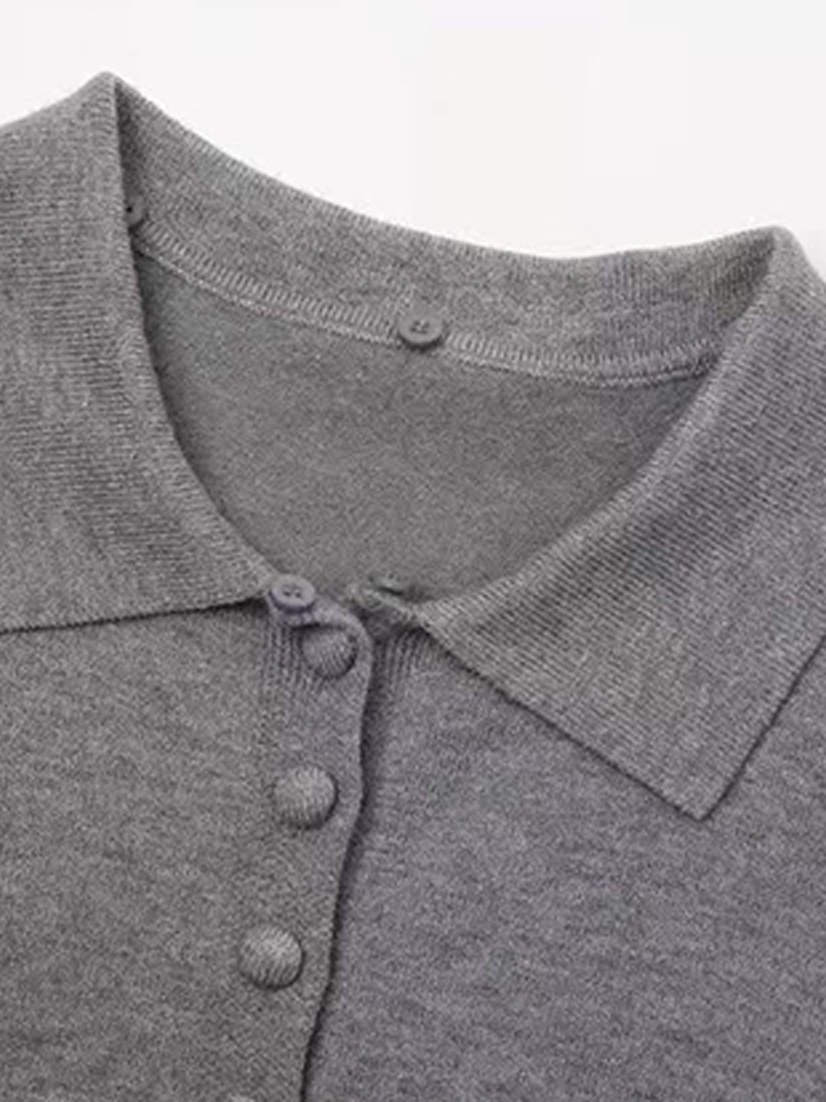 Brick Lane Ribbed Button-Down Long Sleeve Henley Tee - Grey