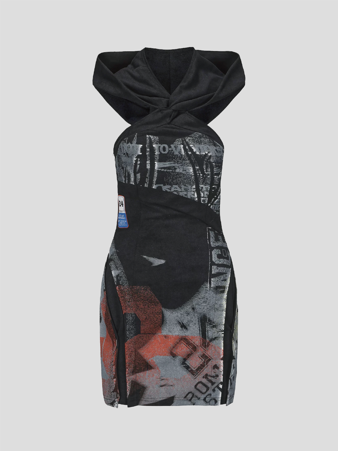 Swipe Left Halter Hoodie Dress – Metro Black