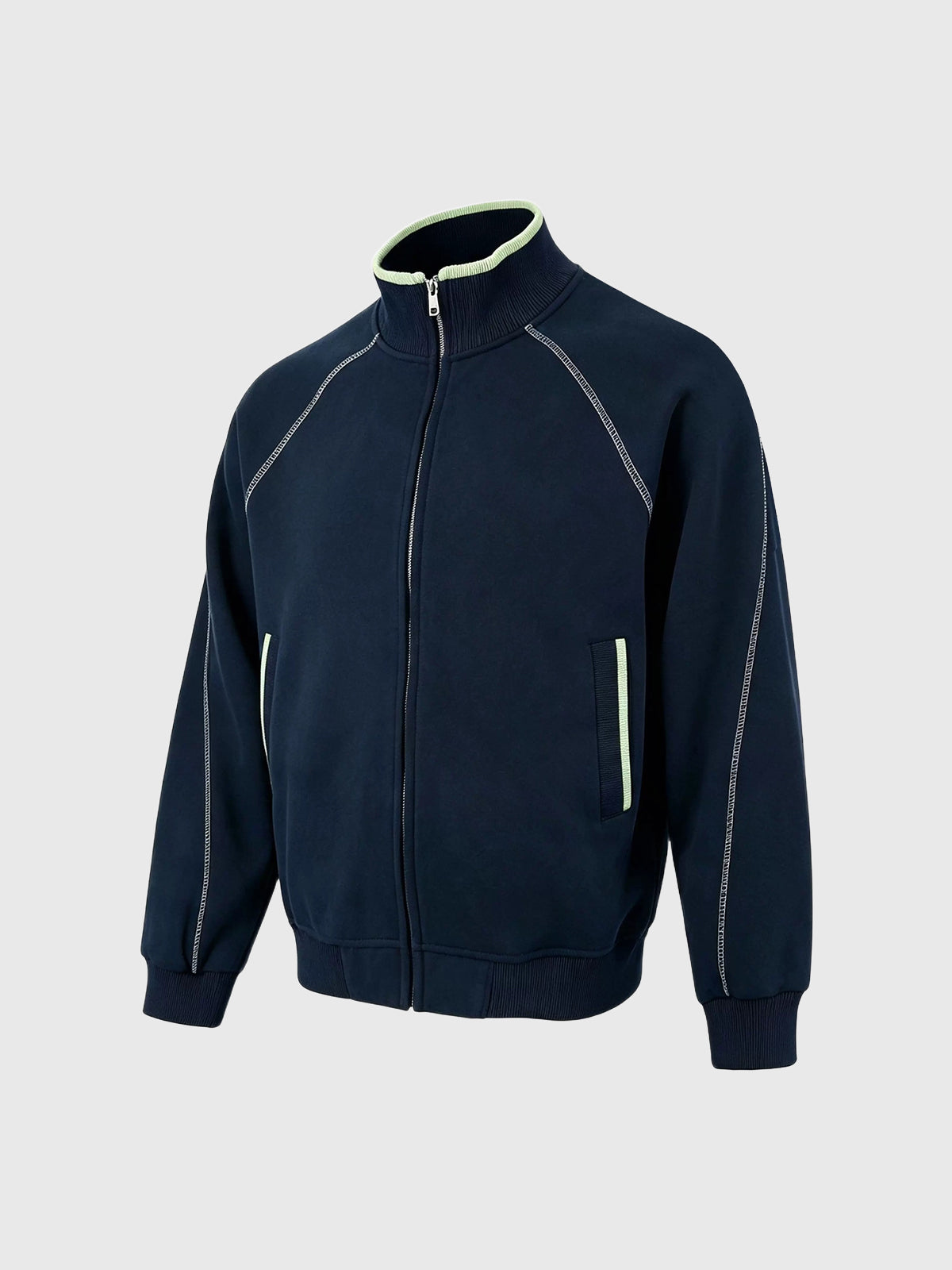 Weekday Outdoor Baggy High-Neck Zip-up Jacket - Blue