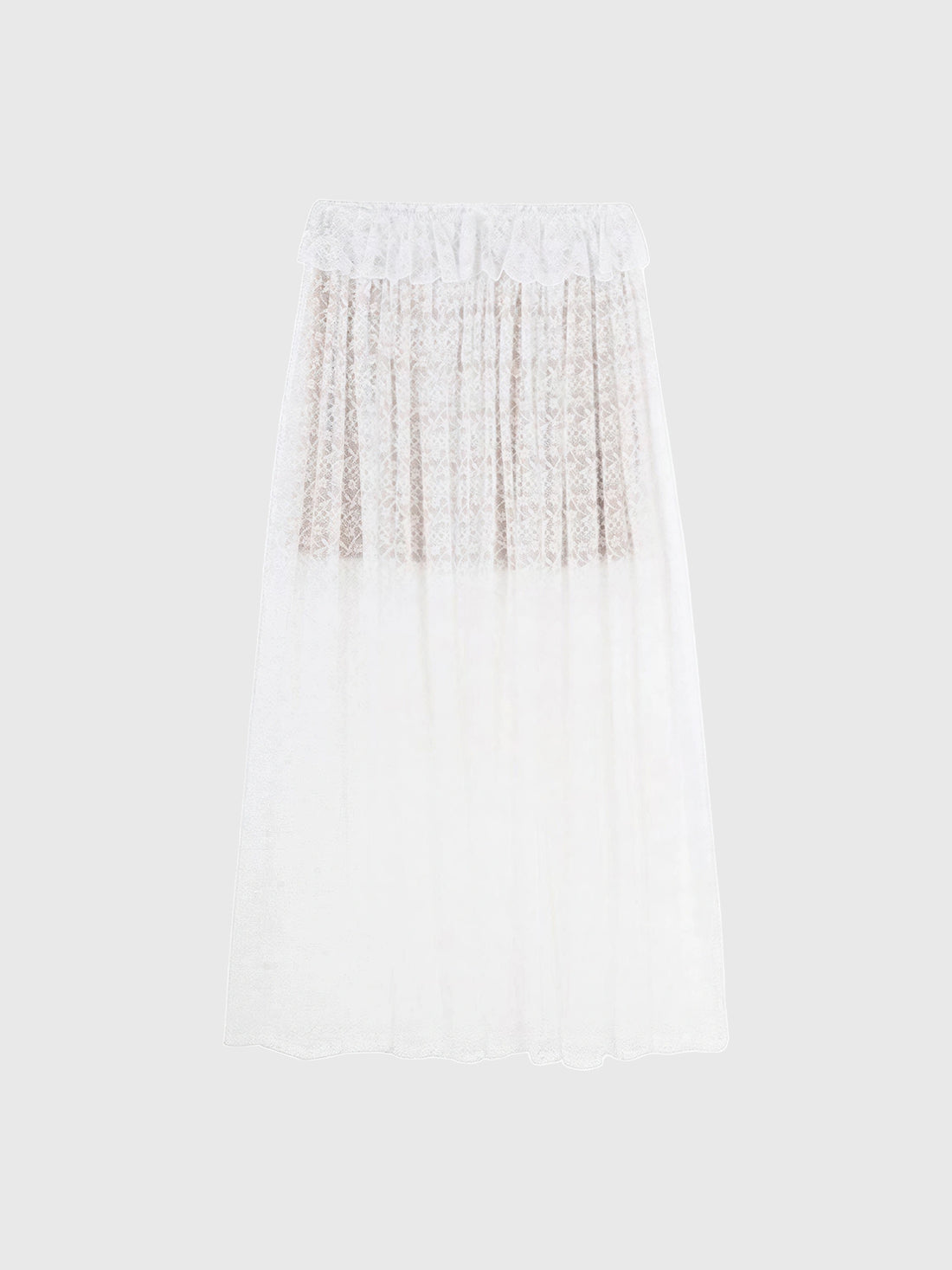 Court Garden Lace Skirt - Ivory White