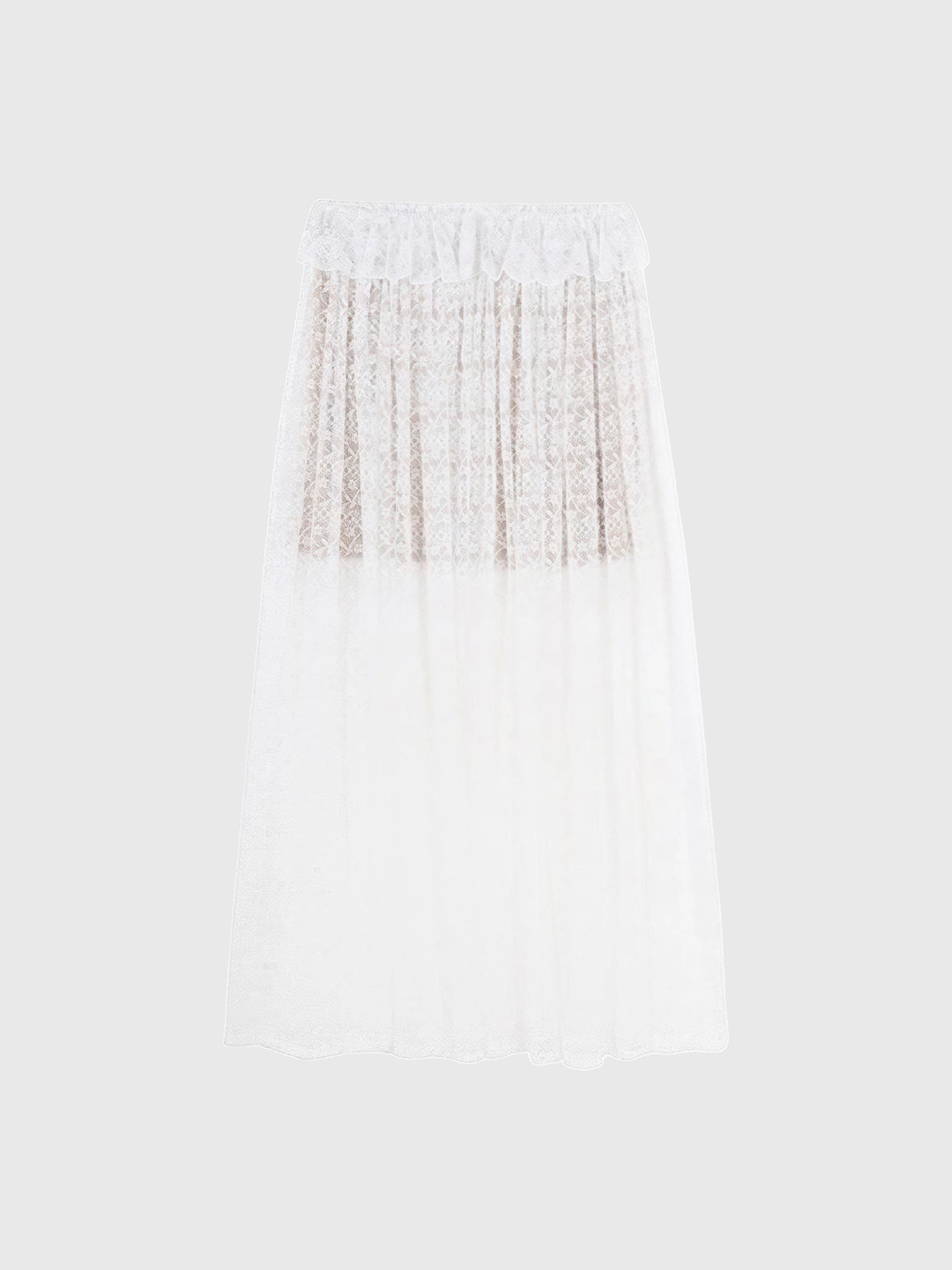 Court Garden Lace Skirt - Ivory White