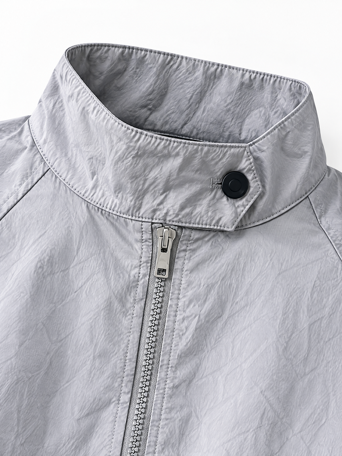 Brick Lane Chest Stripe Zip-Up Track Utility Jacket - Grey/Black