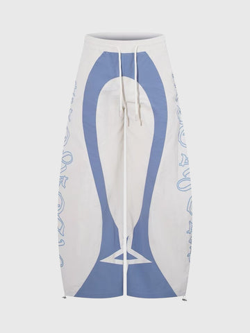 Spin Court Barrel Pants - Blue White