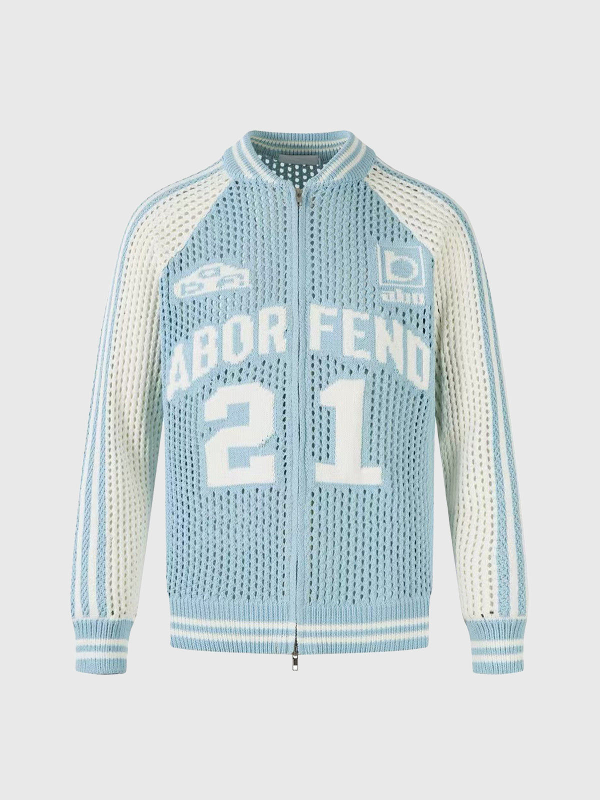 Mesh-Knit Zip-Up Sports Jacket – Powder Blue