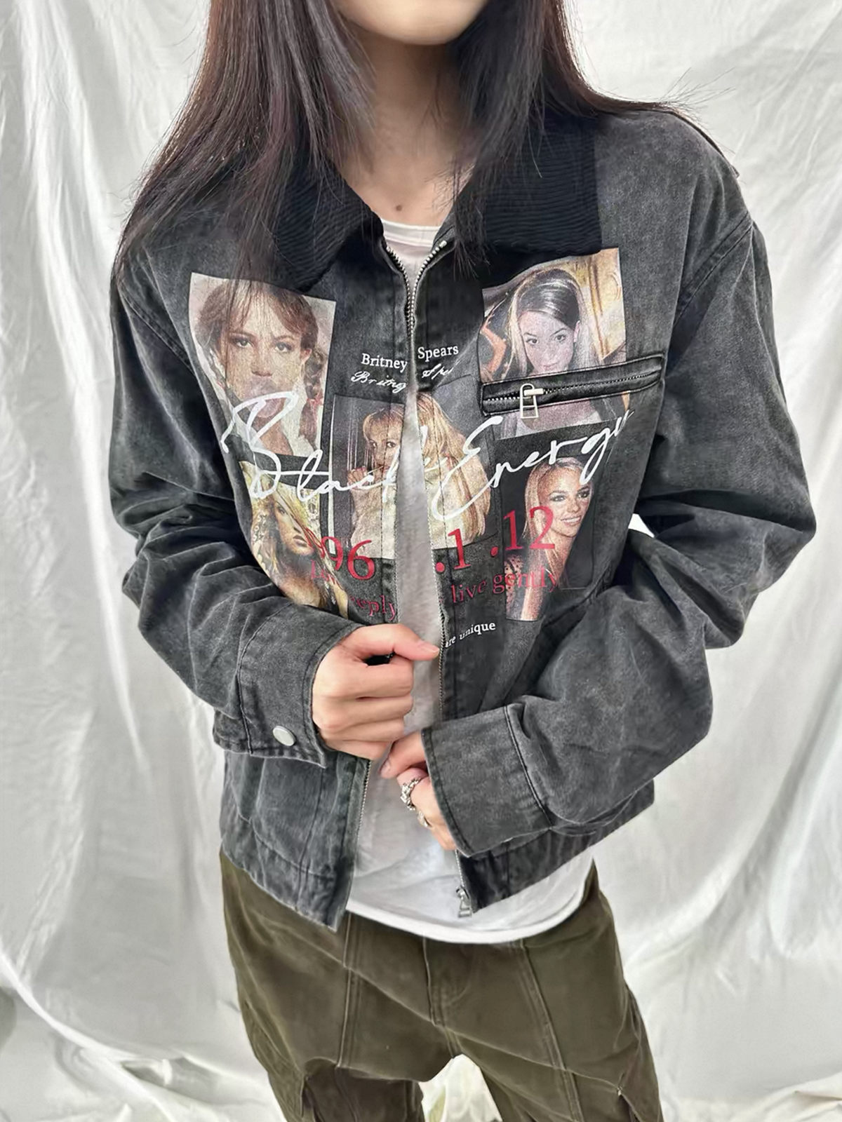 Weekday Outdoor Baggy Camouflage Hooded Top - Grey