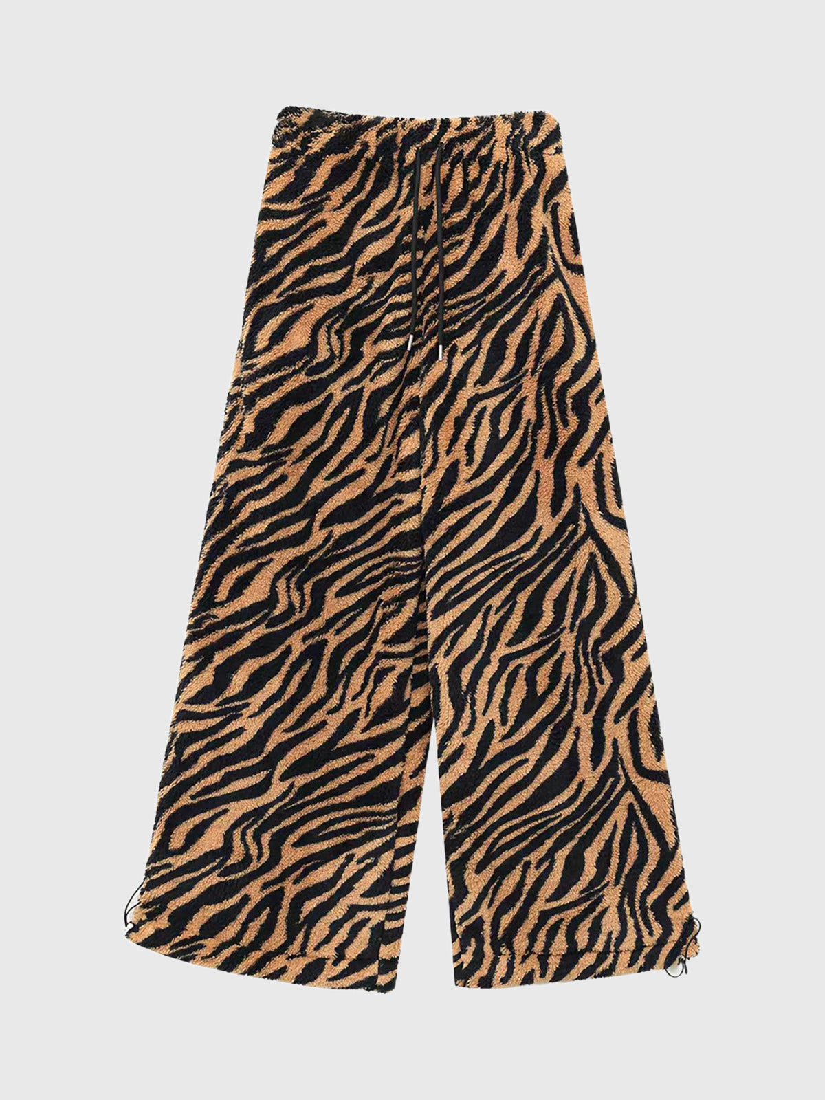 Brick Lane Tiger Stripe Print Wide-Leg Maxi Pants - Brown