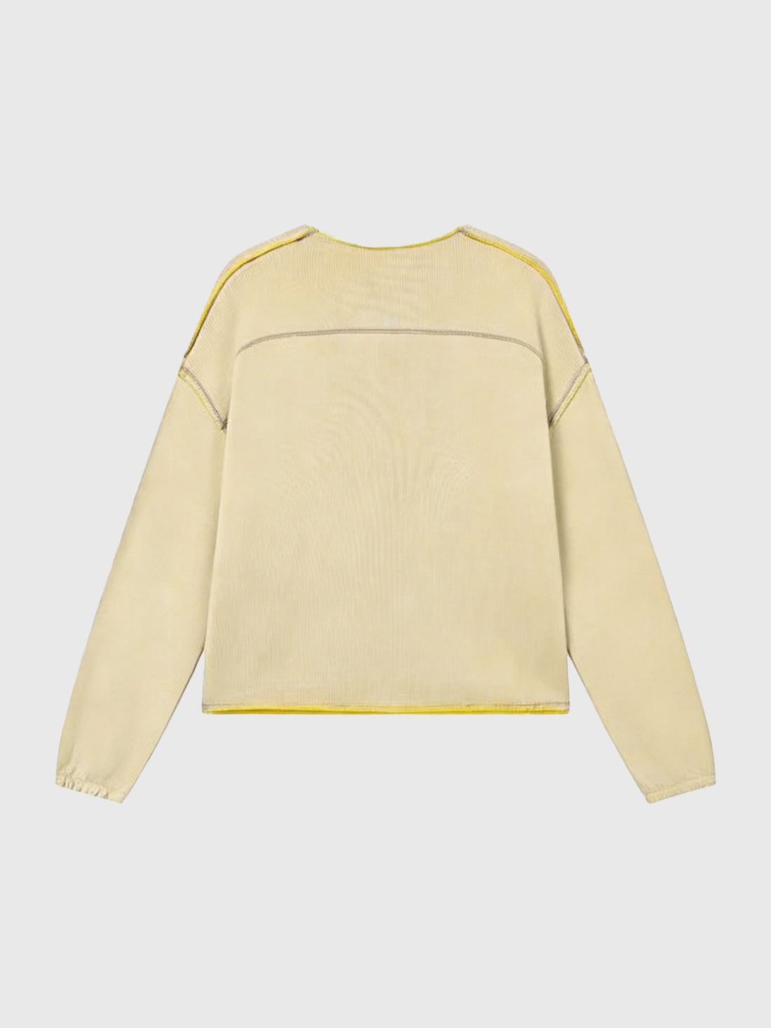 Fuzzy Edge V Sweatshirt - Butter Yellow