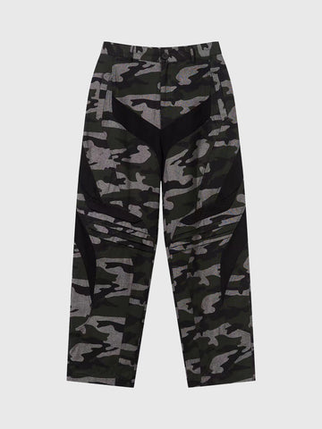 Weekday Outdoor Wide-leg Camouflage Print Parachute Maxi Pants - Black