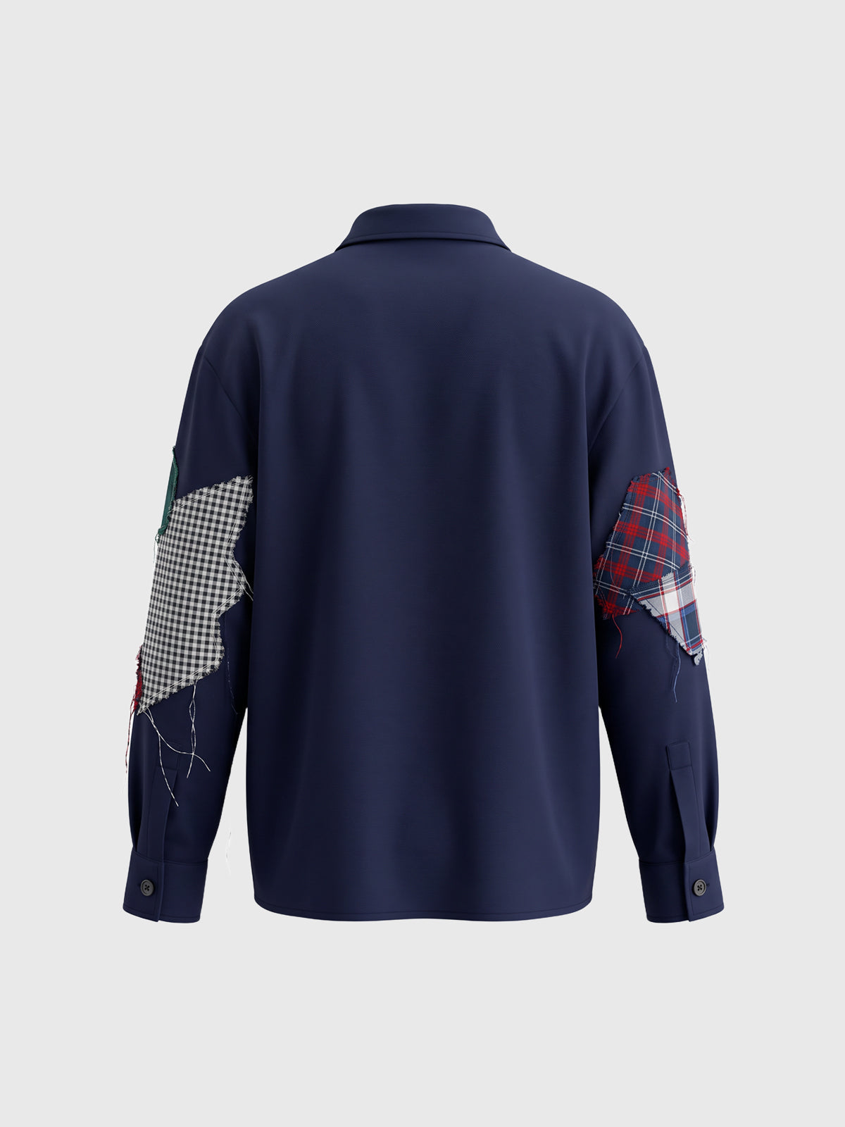 Weekday Outdoor Colorblock Patchwork Button-Up Shirt - Navy