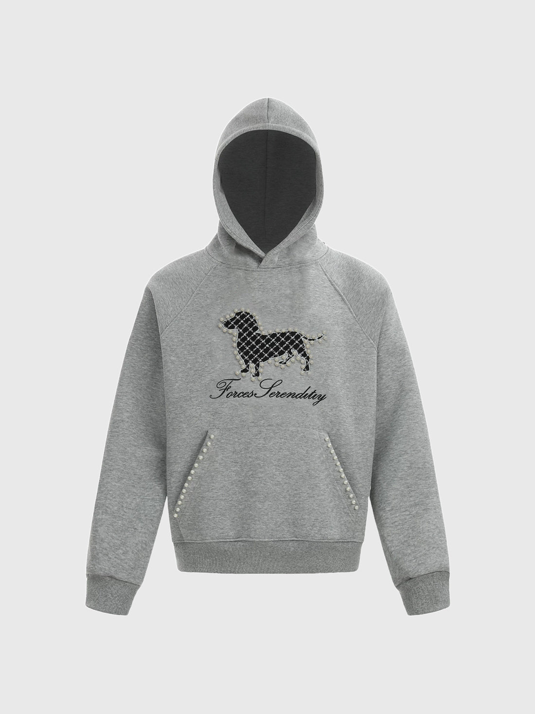 Brick Lane Graphic Print Zip-Up Hooded Jacket - Grey