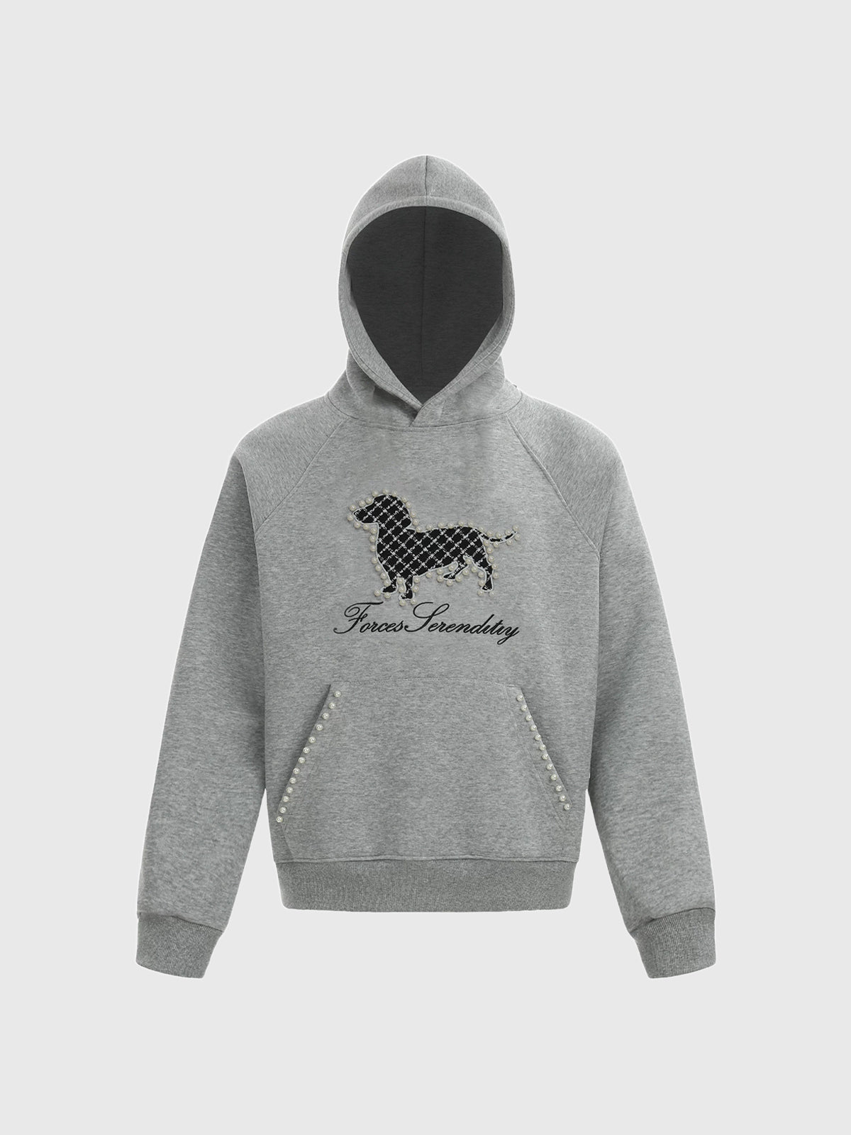 Brick Lane Graphic Print Zip-Up Hooded Jacket - Grey