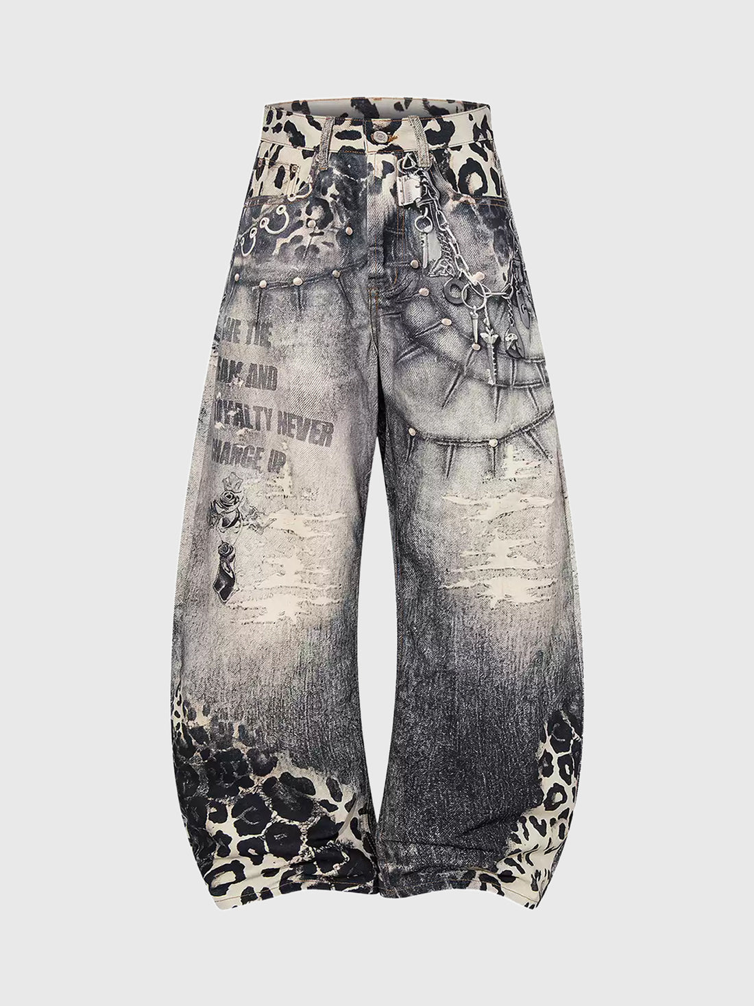 Weekday Outdoor Heavy Washed Wide-Leg Distressed Maxi Pants - Grey