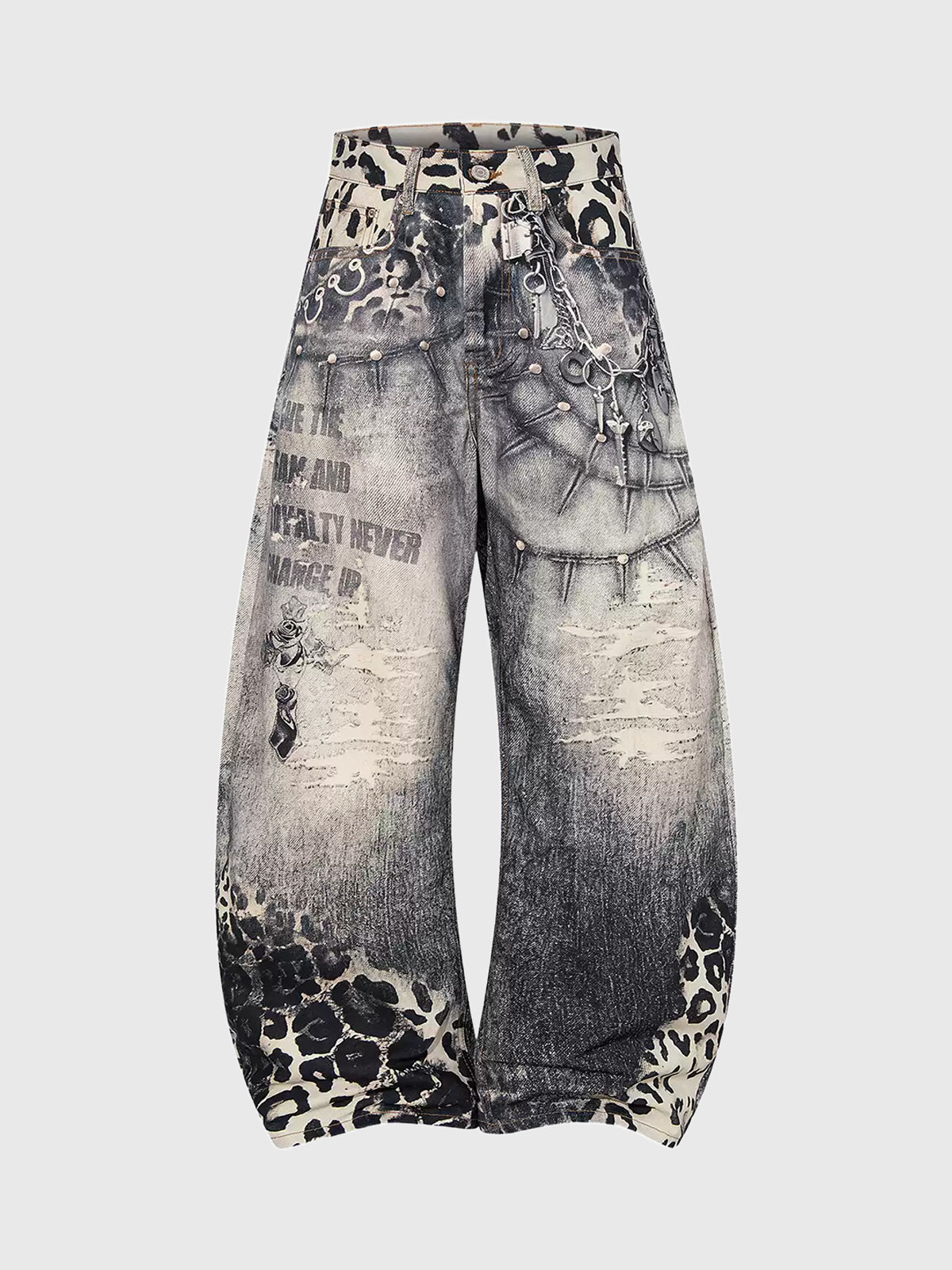 Weekday Outdoor Heavy Washed Wide-Leg Distressed Maxi Pants - Grey