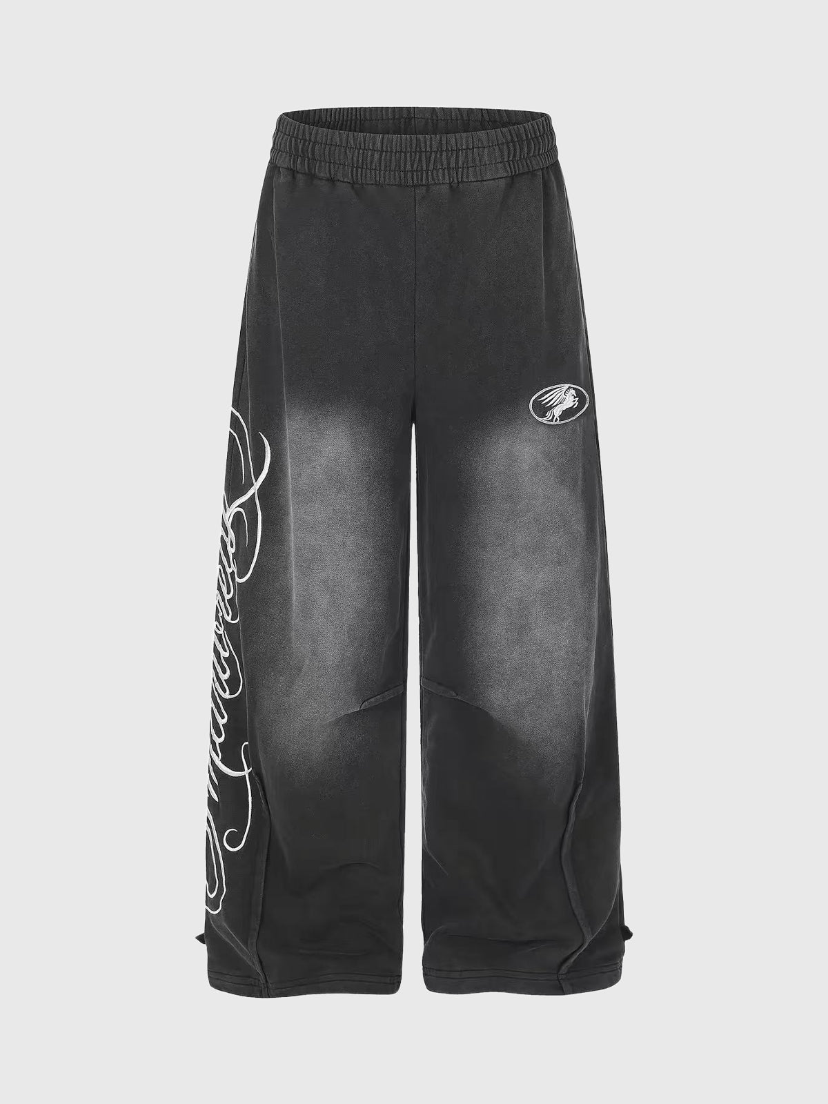 Weekday Outdoor Graphic Print Wide-Leg Sweatpants Maxi Pants - Black
