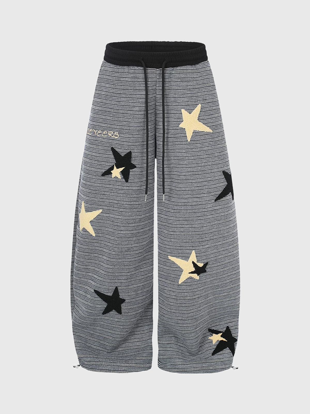 Brick Lane Wide-leg Washed Graphic Denim Maxi Pants - Blue