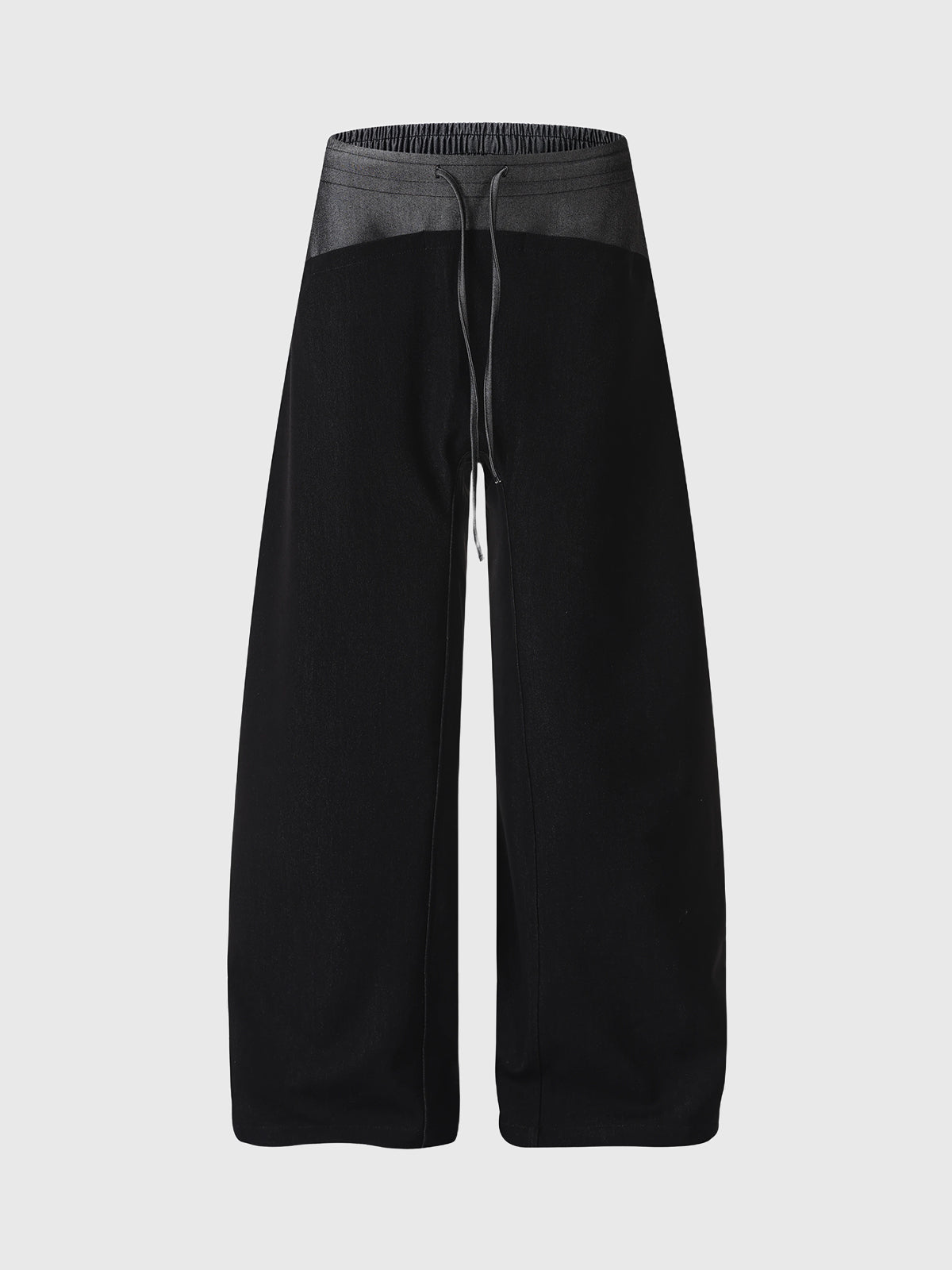 Brick Lane Wide-leg Foldover Waist Relaxed Maxi Pants - Black