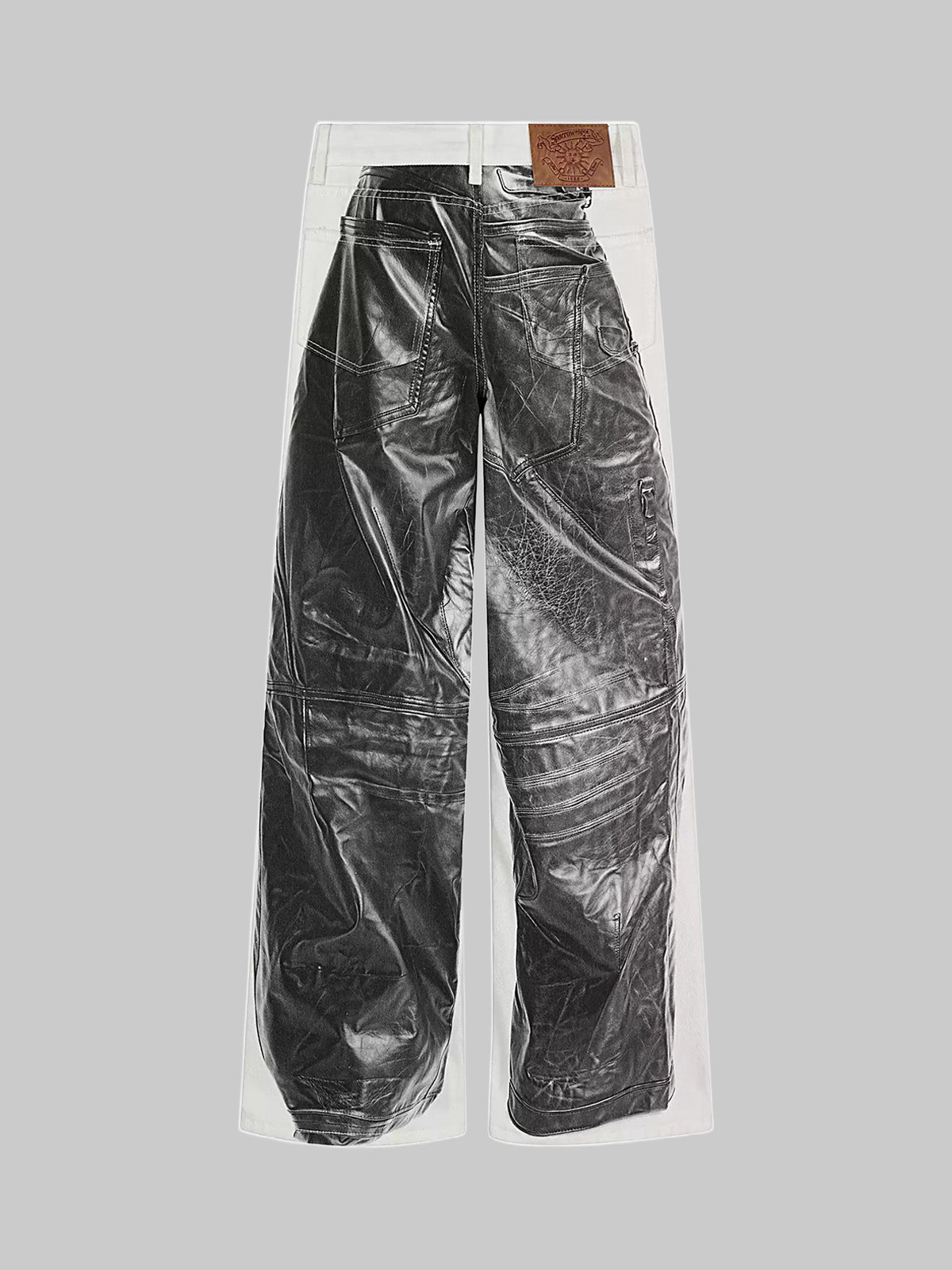 Brick Lane Wide-leg Printed Sweatpants Maxi Pants - Grey