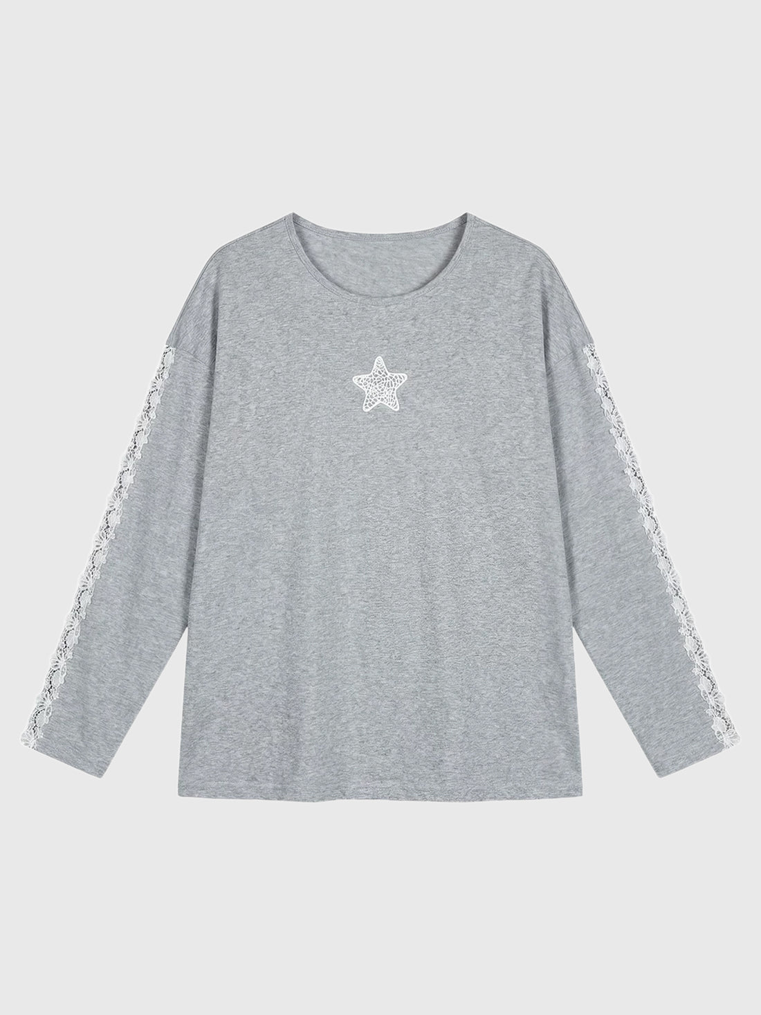 Brick Lane Graphic Print Crewneck Long Sleeve Sweatshirt - Grey