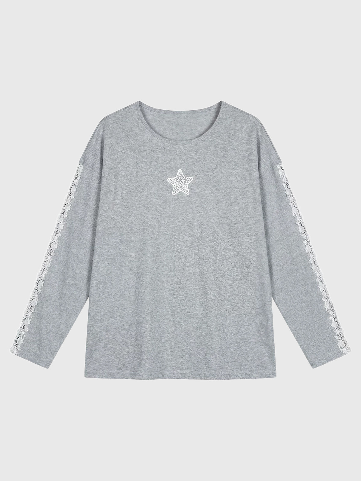 Brick Lane Graphic Print Crewneck Long Sleeve Sweatshirt - Grey