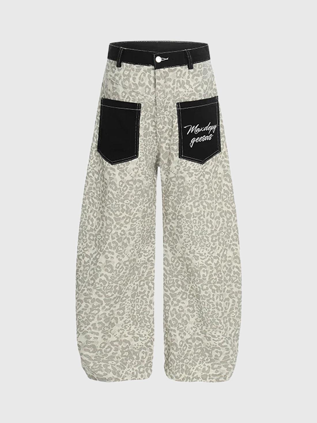 Brick Lane Wide-leg Leopard Print Parachute Maxi Pants - Beige