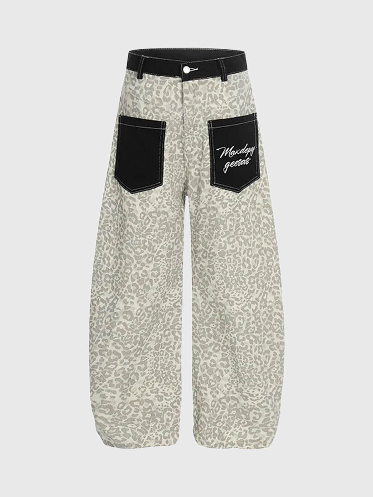 Brick Lane Wide-leg Leopard Print Parachute Maxi Pants - Beige