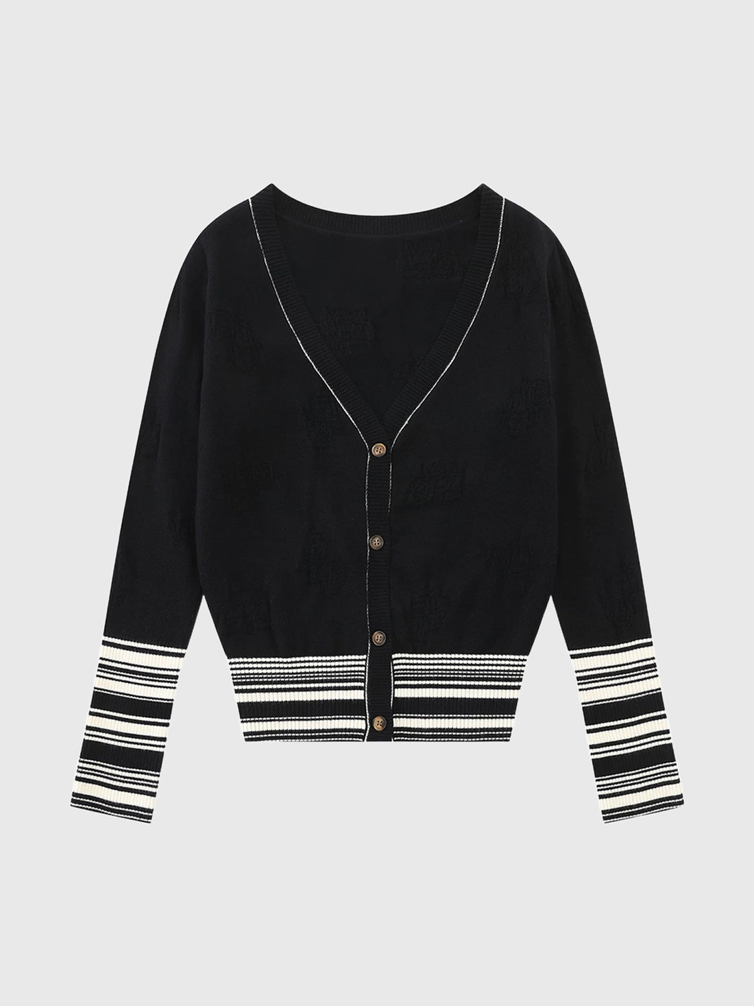 Brick Lane Skimming V-Neck Long Sleeve Tee - Black