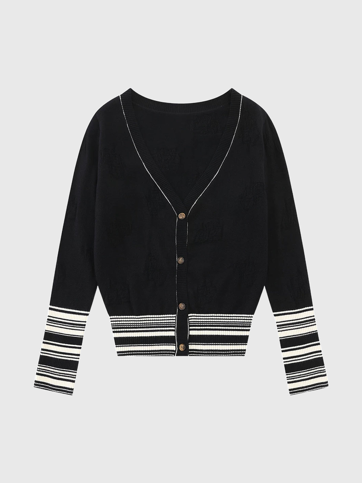 Brick Lane Skimming V-Neck Long Sleeve Tee - Black