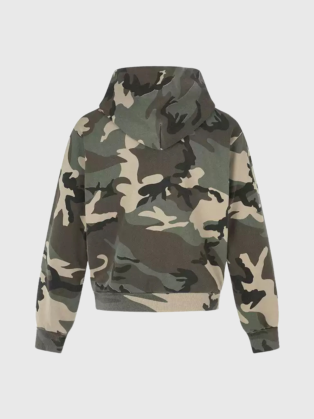 Weekday Outdoor Camo Print Zip-Up Hooded Windbreaker Jacket - Green