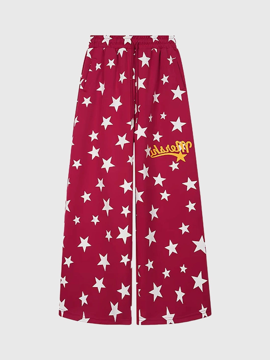 Brick Lane Floral Pattern Drawstring Maxi Pants - Red/Black