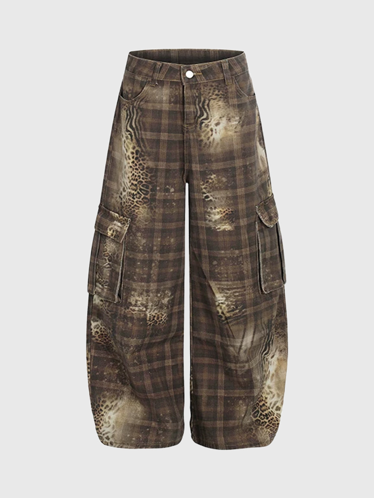 Brick Lane Wide-leg Printed Sweatpants Maxi Pants - Brown
