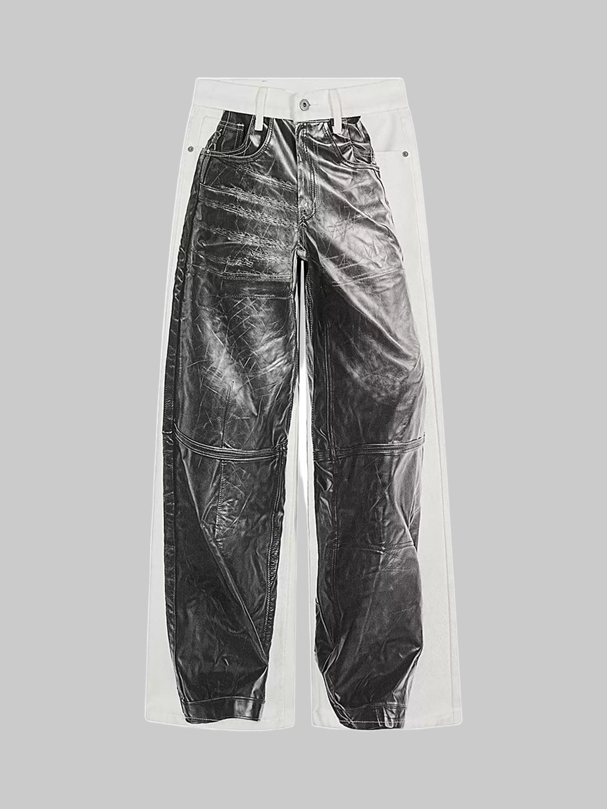 Brick Lane Wide-leg Printed Sweatpants Maxi Pants - Grey