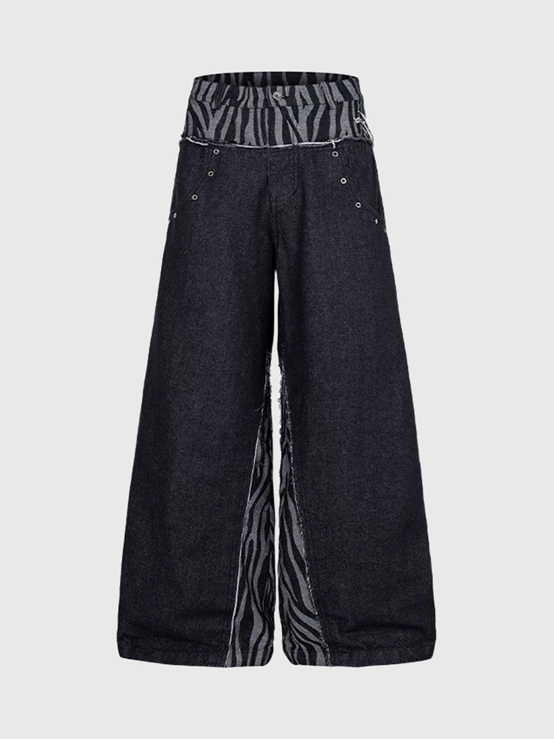 Brick Lane Wide-leg Tiered Fringe Distressed Maxi Pants - Black