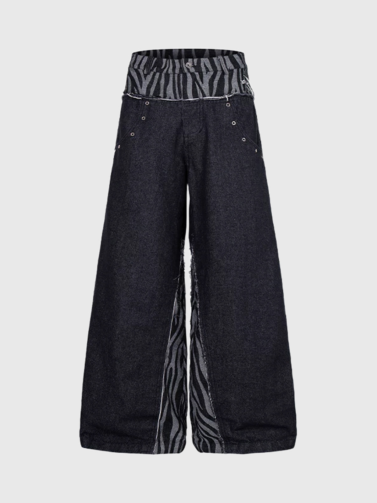 Brick Lane Wide-leg Tiered Fringe Distressed Maxi Pants - Black