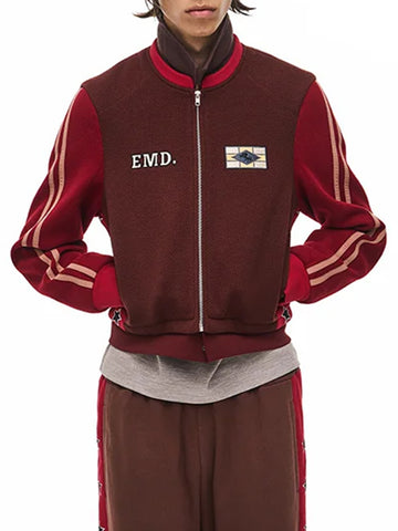 Weekday Outdoor Zip-Up Track Utility Jacket - Burgundy