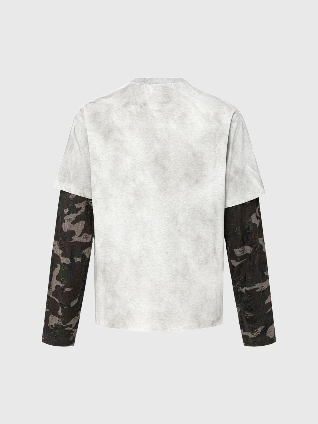 Co-ed Dorm Layered-Look Camouflage Number 72 Graphic Sweatshirt - White